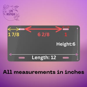 Puede incluir: Un diagrama que muestra las dimensiones de un letrero rectangular. El letrero tiene 12 pulgadas de largo y 6 pulgadas de alto. El letrero est&aacute; dividido en tres secciones, con la secci&oacute;n izquierda midiendo 1 7/8 pulgadas, la secci&oacute;n del medio midiendo 6 2/8 pulgadas y la secci&oacute;n derecha midiendo 1 pulgada. Todas las medidas est&aacute;n en pulgadas.