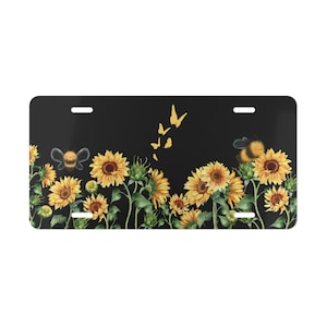 Sunflowers License Plate, Floral Car Tag, Gift for New Car/ New Driver/ Mom/ Garden Lover