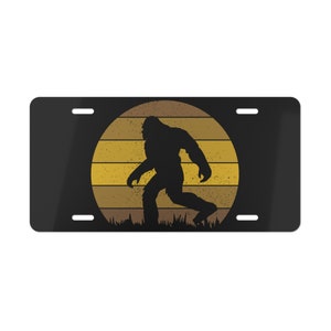 Retro Bigfoot License Plate | Custom Sasquatch Vanity Car Tag | Gift for New Car/ New Driver