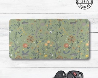 Placa de matrícula floral retro para coche, matrícula de moda para aquí