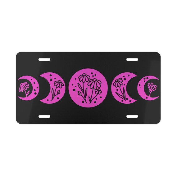 Flower Moon License Plate: Witchy Wildflower Car Tag