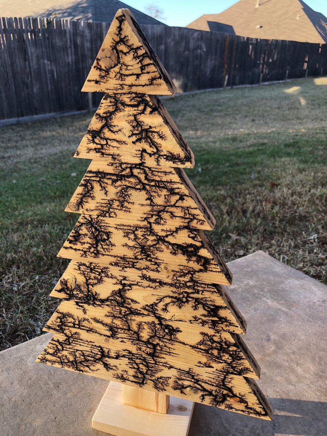 Reversible Wooden Christmas Tree with Fractal Burn Art and Etsy