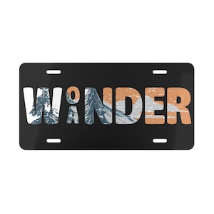 Mountain Adventure Car Tag, Travel License Plate, Wanderlust Gift, Nature Lover Decor