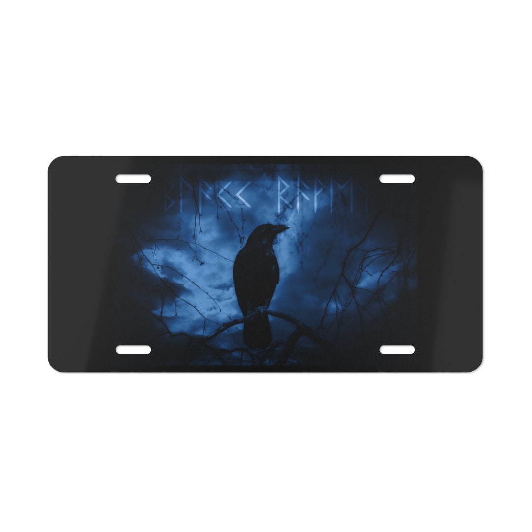 Spiritual Raven License Plate, Halloween Magick Spell Custom Vanity Car