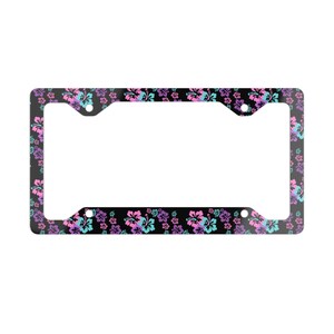 Hibiscus Floral License Plate Frame: Tropical Car Accessory image 2
