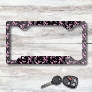 Horses License Plate Frame, Equestrian Car Accessory, Gifts for Horse Lovers, Cute Car Decor