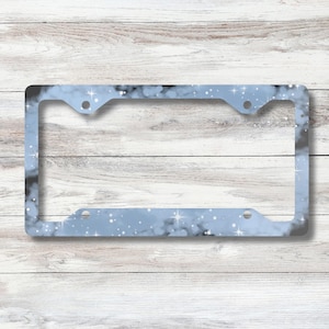 Clouds Metal License Plate Frame for Car Enthusiasts, Customizable Gift, Unique Car Accessory, Birthday Gift Idea, Holiday Décor