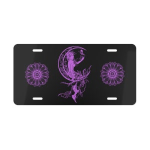 Moon Goddess License Plate, Boho Moon Phases Custom Vanity Car Tag, Gift for New Car/ New Driver/ Learner Permit