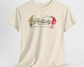 Camiseta con el ave y la flor del estado de Kentucky / Camiseta de flores silvestres de Kentucky