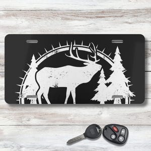 Rustic Deer Vanity Plate: Wildlife Car Tag, Outdoor Enthusiast Gift