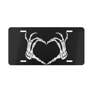 Skeleton Vanity License Plate, Funny Sarcastic Gift for Car Lovers, Gift for Him/ Her, Halloween Decor, Custom Spooky Vanity Car Tag
