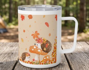Autumn Coffee Mug | Fall Animal Insulated Cup with Lid