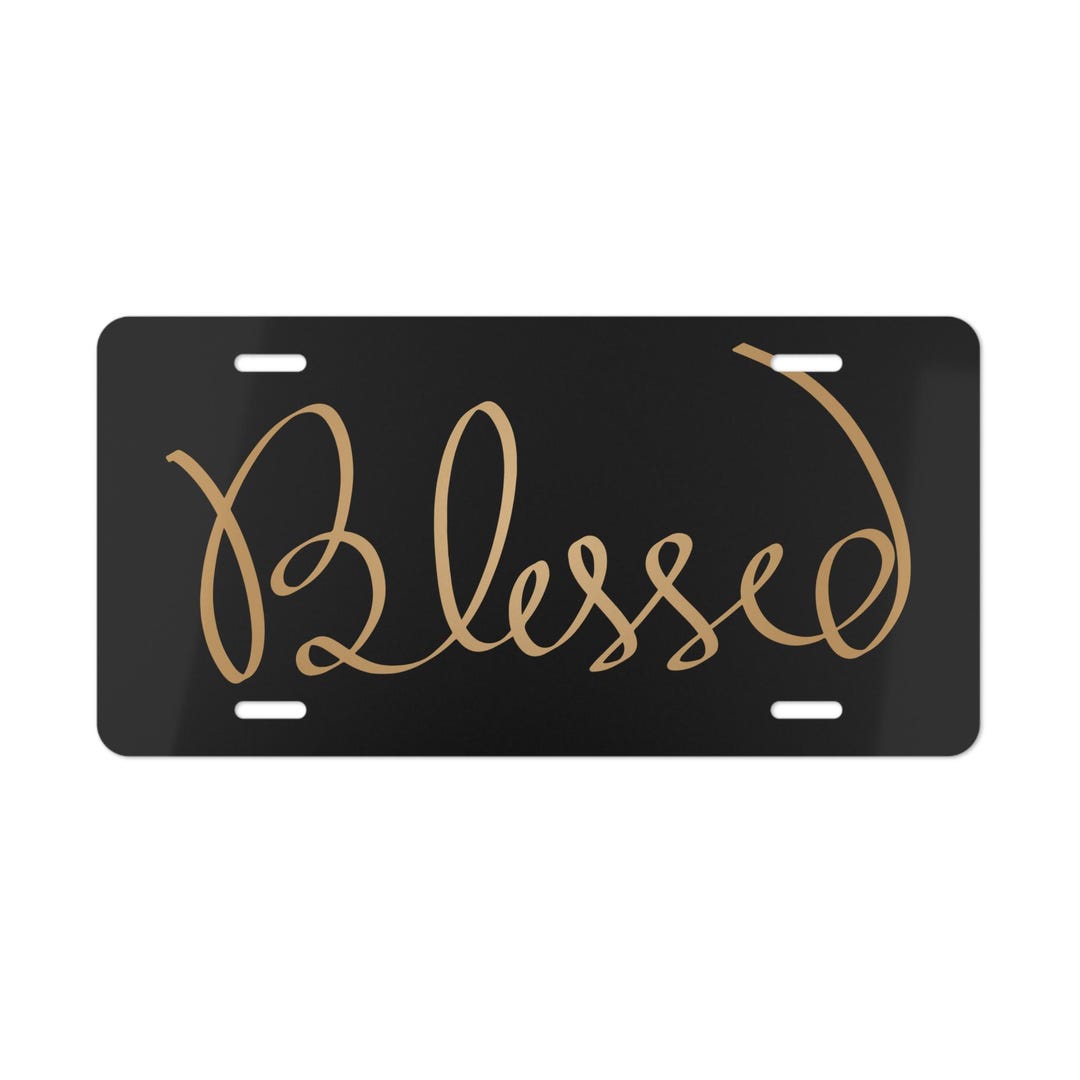 Blessed License Plate, Thankful Car Tag, Religious Gift for New Car ...