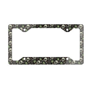 Skull-Themed Metal License Plate Frame | Gothic Auto Accessory, Car Decor, Gift for Car Enthusiasts, Funny License Plate Holder