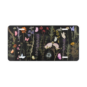 Pressed Flowers License Plate, Flowers Cottagecore Front Car Tag, Gift for Gardener/ Nature Lover