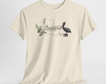 Camiseta con el ave y la flor del estado de Luisiana / Camiseta de flores silvestres de Luisiana