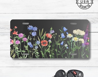 Wildflowers Car Tag | Cottagecore Floral License Plate