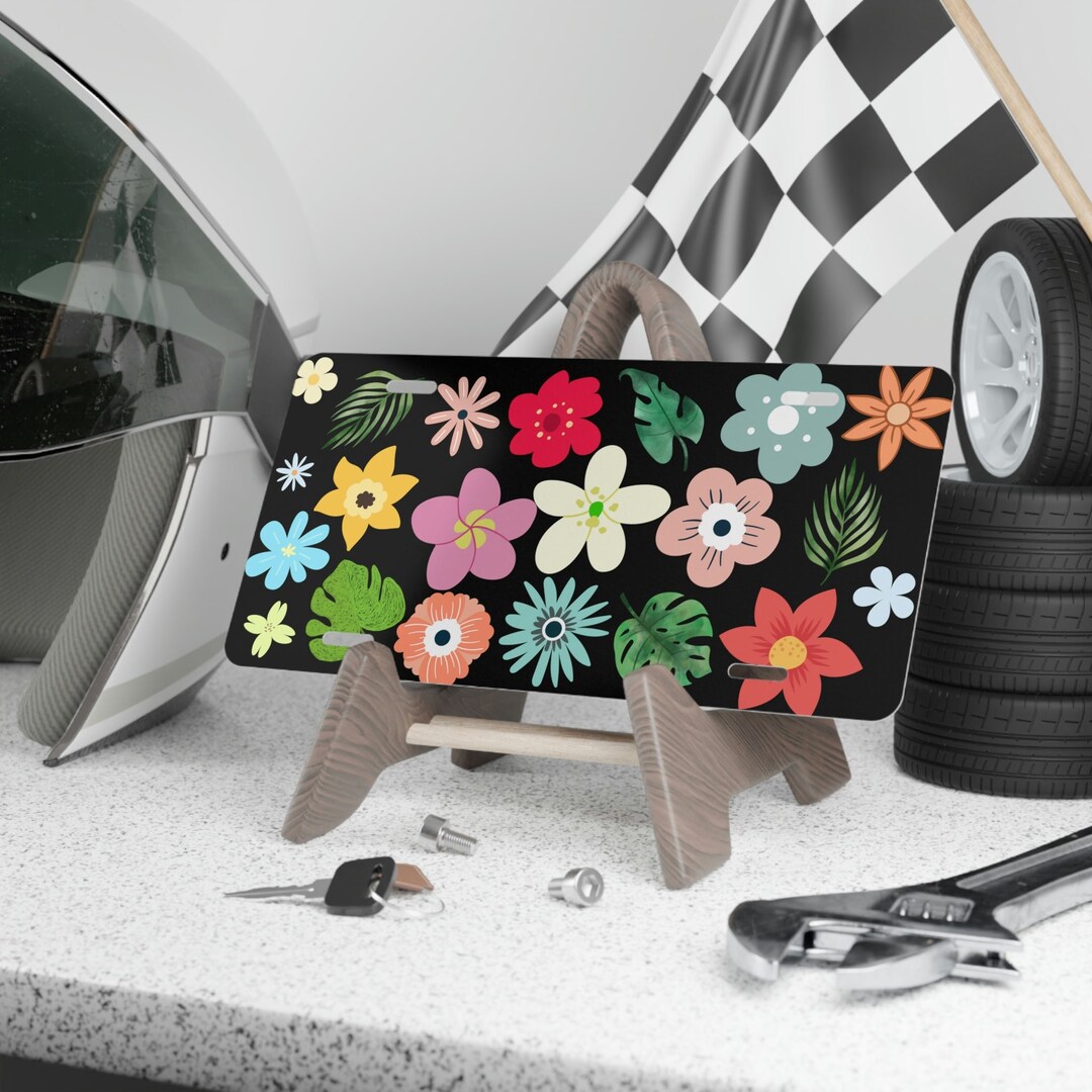 Vintage Flowers Vanity Car License Plate Flowers Cottagecore Etsy