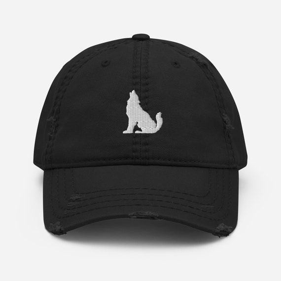 White Wolf Hat Embroidered Wolf Hat 