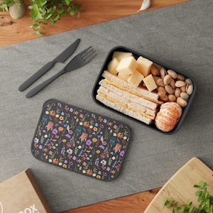 Floral Bento Box: Eco-Friendly Lunch Container with Utensils