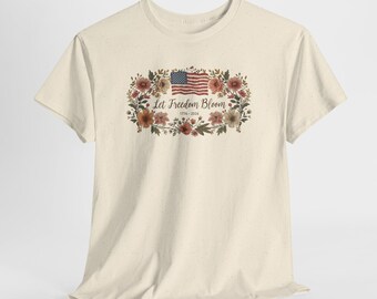 Camiseta Americana / Camiseta Patriótica Floral America 250