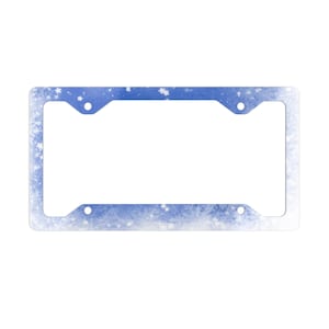 Snowflake Metal License Plate Frame: Winter Car Decor