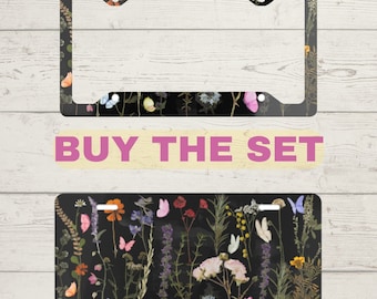 Pressed Flowers Car Tag, Floral Auto Decor