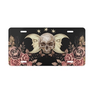 Mystic Moon Car Tag | Goth Girl License Plate | Gift for New Car, New Driver