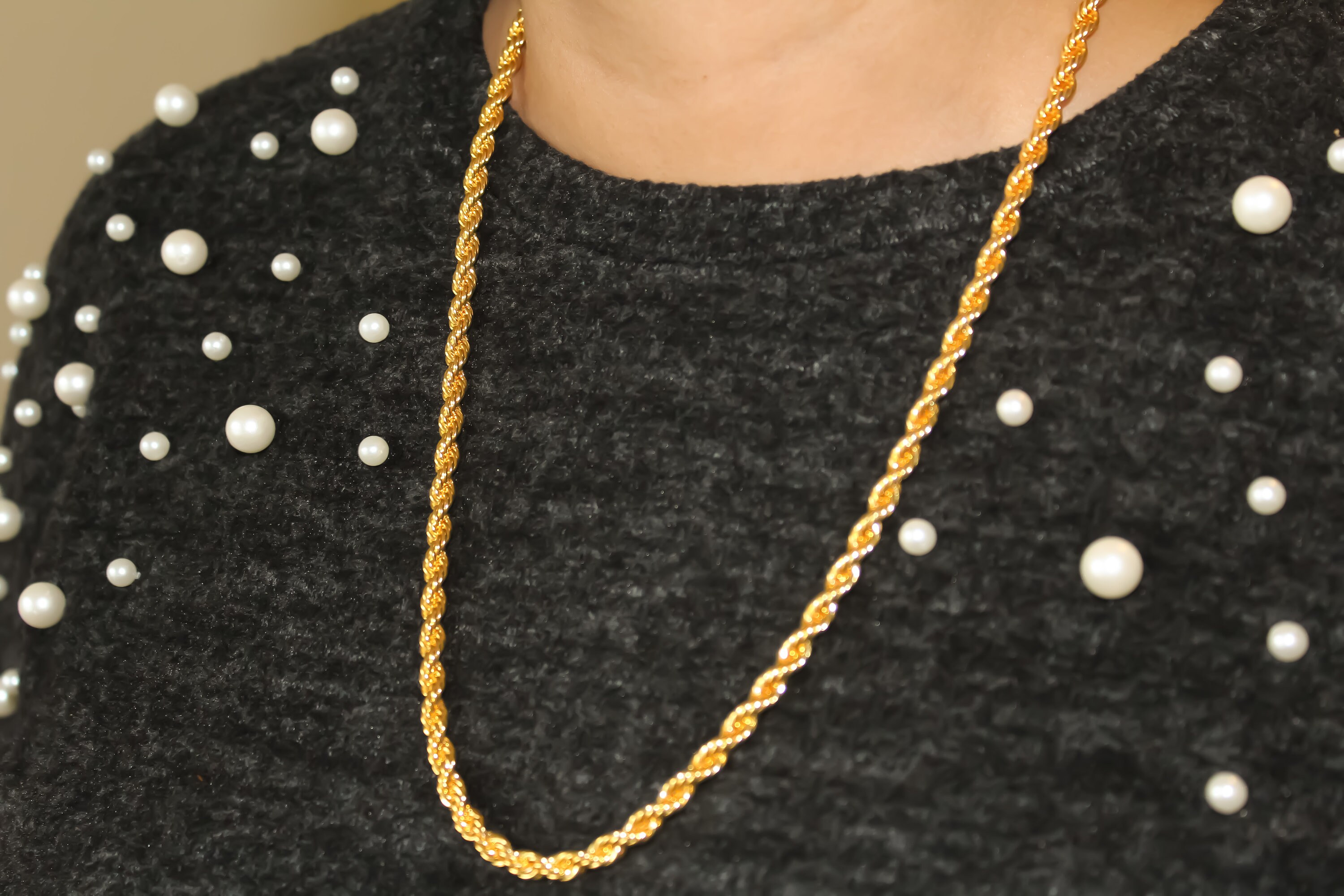 Solid Thick Chunky Gold Curb Rope Chain 