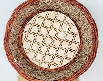 Cesta redonda para pan: Geométrica en color óxido