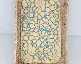 Bread Warmer Basket: Abstract Garden in Copper Green