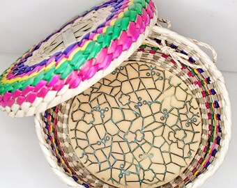 Tortilla Warmer: Abstract Garden in Copper Green