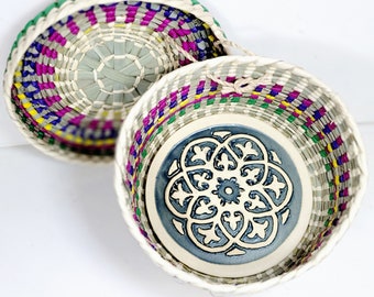 Calentador de tortillas: Tracery en azul marino