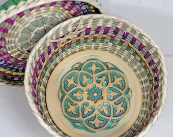 Tortilla Warmer: Tracery in Copper Green