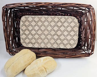 Bread Warmer Basket: Geometric Tile in Rust