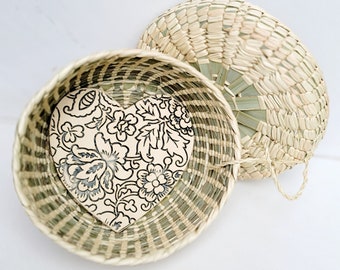 Tortilla Warmer: Dahlia Heart in Navy