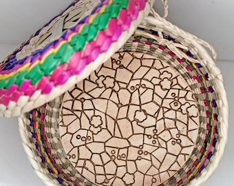 Tortilla Warmer: Abstract Garden in Rust
