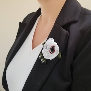 Witte klaproos, klaproos broche, broche herdenkingsdag, klaproos broche, klaproos broche, klaproos, handgemaakte broche, klaproos spelden, klaproos