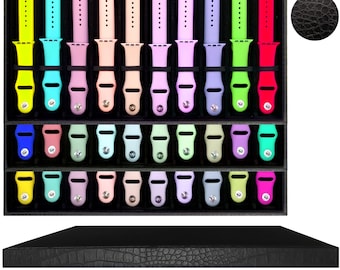 Luxurious Stackable Storage Case for Apple Watch Bands (Stores 10-20, Felt & Leatherette)