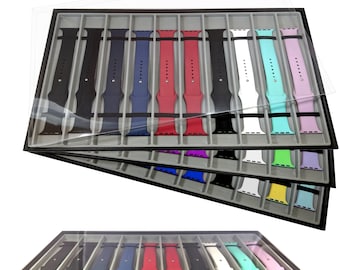 Stackable Storage Case for Apple Watch Bands (Stores 10-20, Felt & Leatherette)