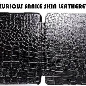 Luxurious Black Snakeskin Leatherette Case for Kindle Paperwhite (Fits 10th Generation)