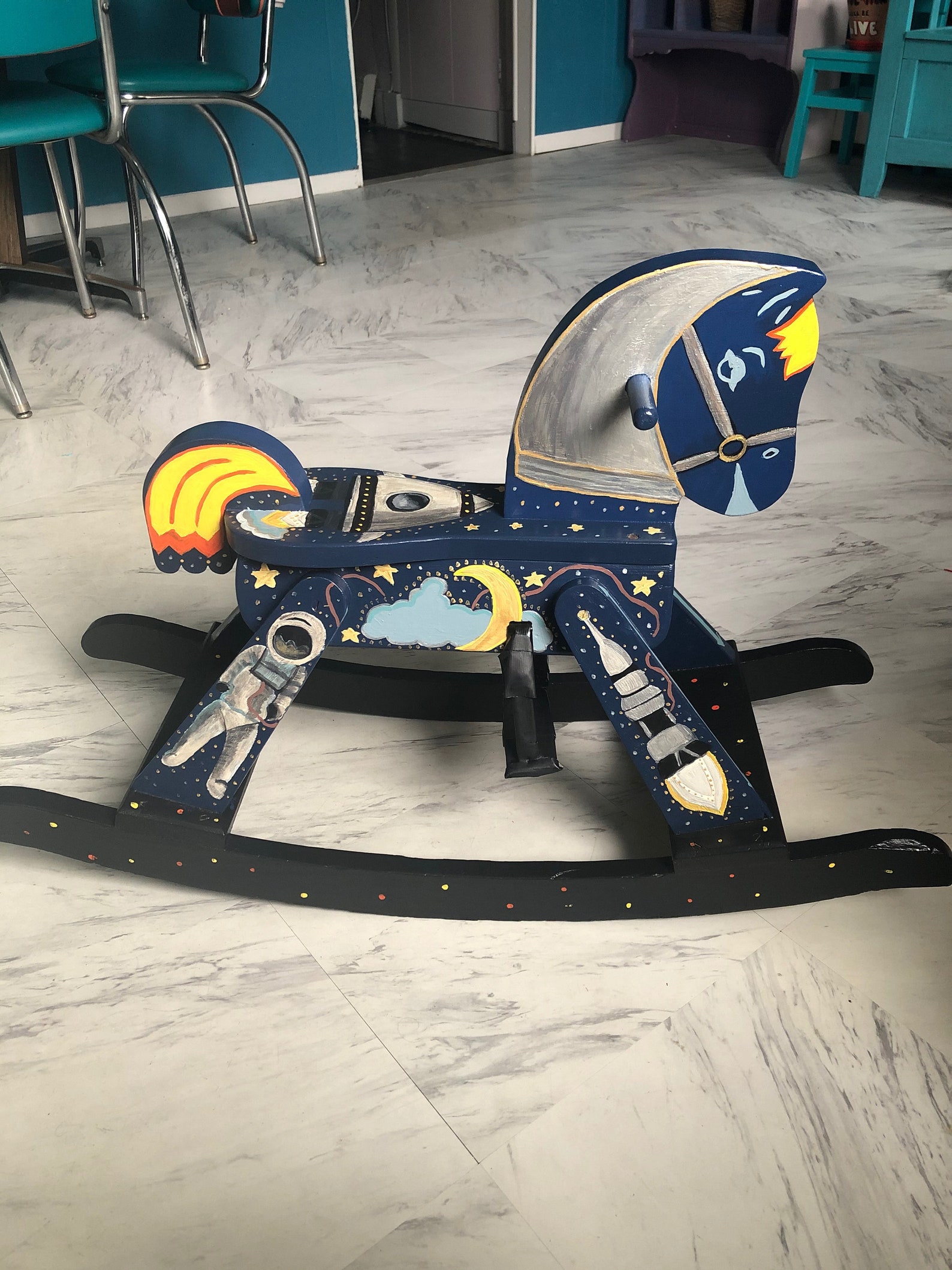 CUSTOM ROCKET Horse Rocking Horse Etsy