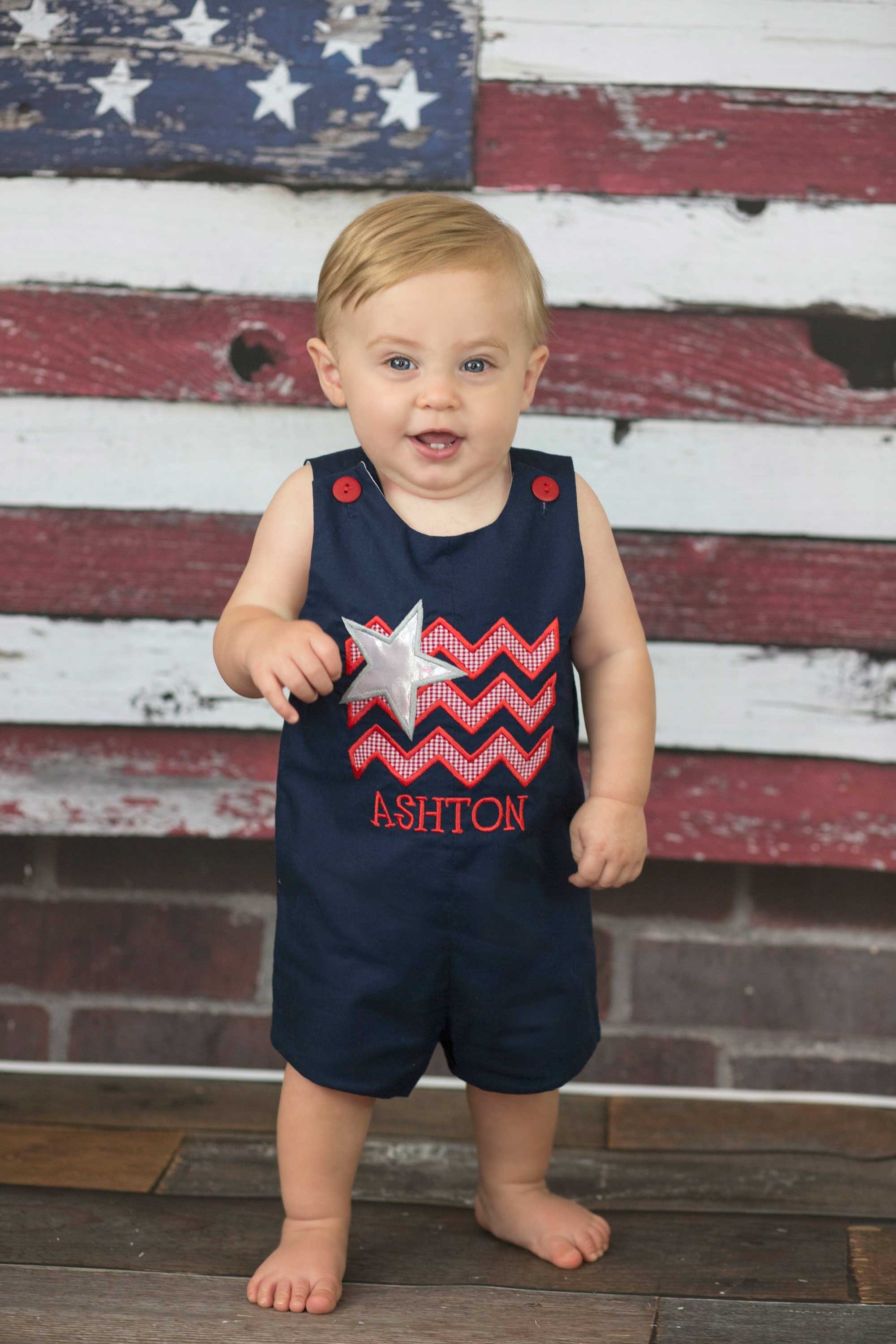 Baby boy fourth of july best sale romper