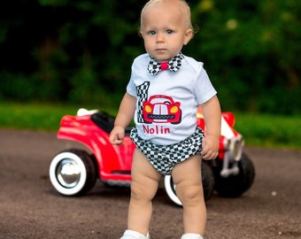 Boys Race Car Cake Smash Outfit,Boys First Birthday Outfit,First Birthday Clothes,Race Car,Matching Hat,Suspenders,Diaper Cover,Bodysuit