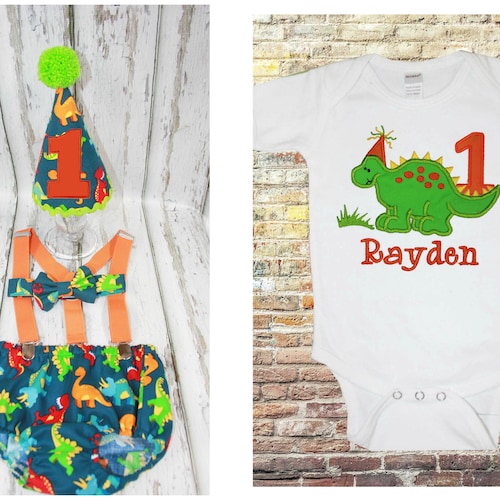 Dinosaur Cake Smash Outfit Dinosaur First Birthday Outfit Etsy