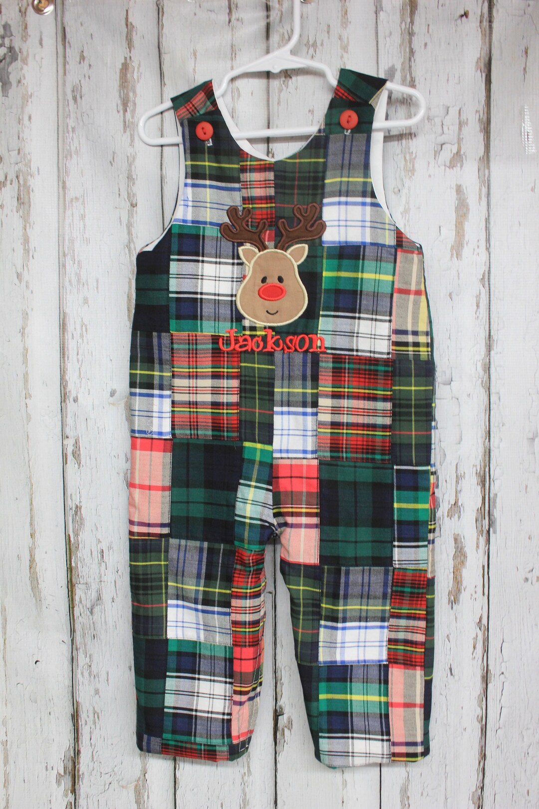 Lila & Hayes Baby Boys Graham Romper - Red Reindeer