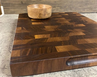 Walnut end grain cutting board