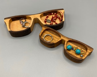 Catch All Tray Eyeglasses design | Decorative Tray | Jewelry Dish |Wood Valet Tray 