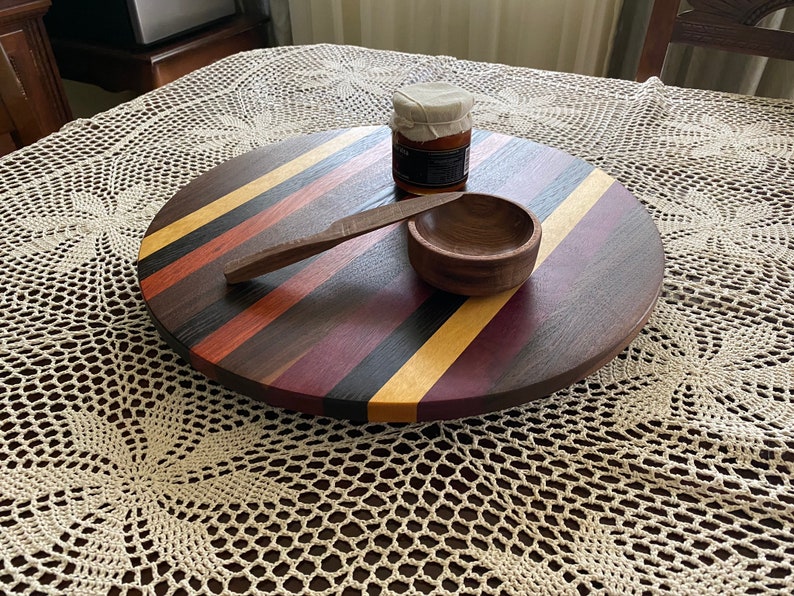 Wooden Lazy Susan Table Centerpiece for Dinning or Kitchen Etsy