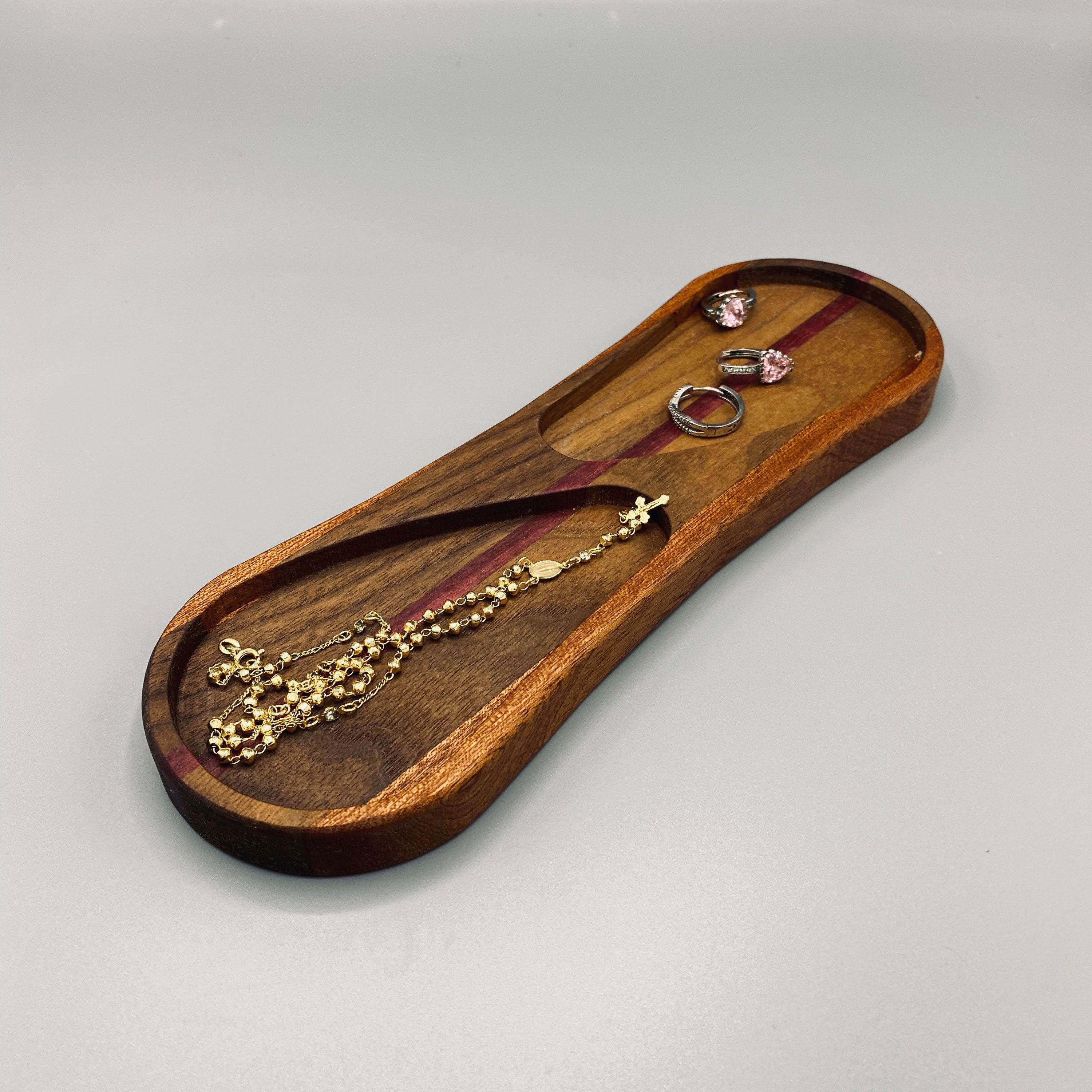 Catch All Tray Nightstand Valet Jewelry Organizer Jewelry Dish Wood Catch All